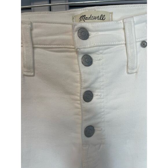 Madewell 10" High-Rise Skinny button denim jeans raw hem women's size 32 - Picture 2 of 6